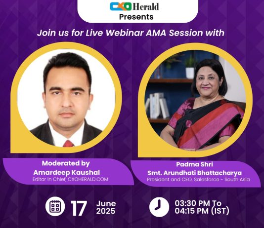 Webinar – AMA Session with Padma Shri Smt. Arundhati Bhattacharya, President and CEO at Salesforce, South Asia. Arundhati Bhattacharya, salesforce